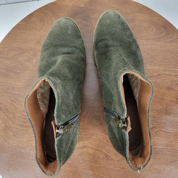 Lucky Brand Womens Brolley Bootie 7.5‎ Gray Suede Leather Zip Up Ankle Western - Picture 6 of 16